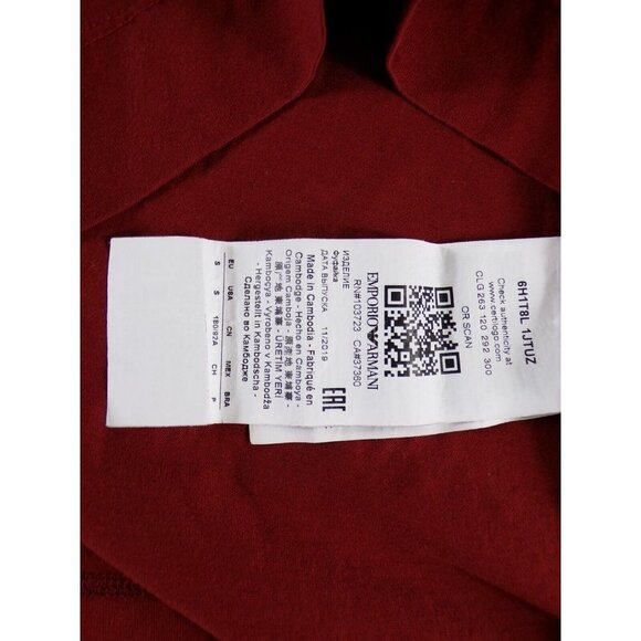 Emporio Armani Emoji Hook Loop Patch Maroon T-shirt Small Limited Edition #640 - Picture 11 of 11